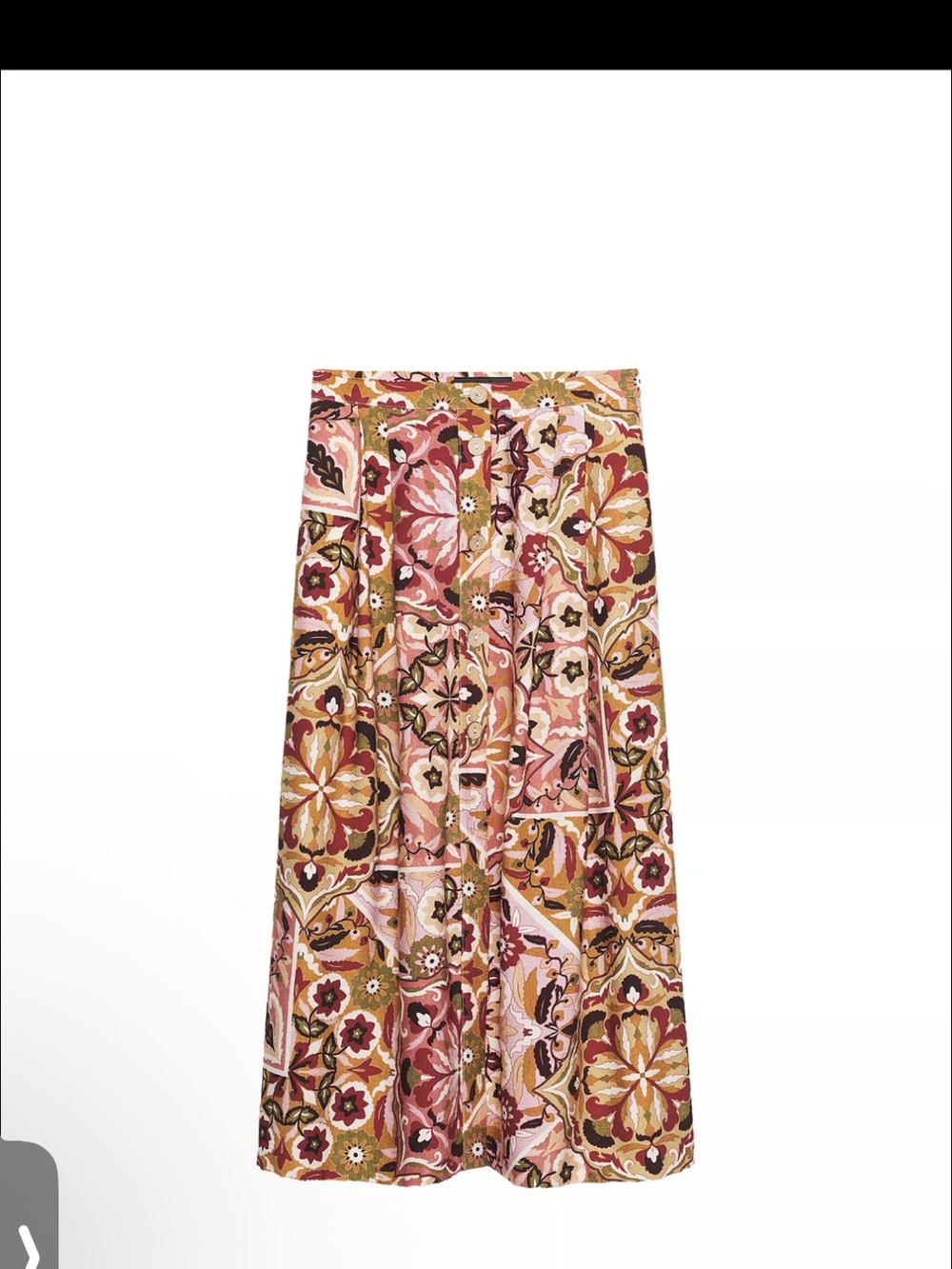 Zara printed Pink Multi Floral midi Skirt with Boho Print - Picture 4 of 4